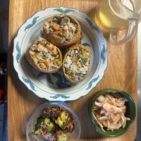 冷蔵庫の残り物食材で五目稲荷寿司ときゅうりと玉ねぎの小鉢|ganmoさん