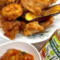 夏野菜ごろごろのサルサソースで唐揚げ|☆よーこ☆さん