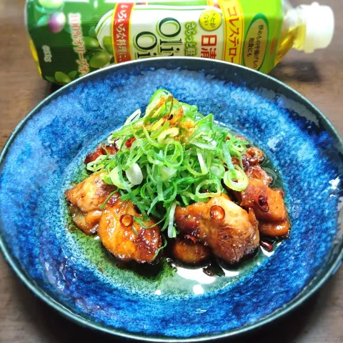 「日清さらっと軽～いオリーブオイル」を使ってみたSnapdishの料理・レシピ写真:焼鳥おつまみdeアヒージョ😂🐔🫒