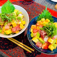 ✩.*˚海鮮アボカ丼|ゆきえもんさん