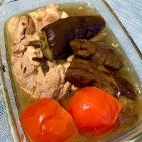 夏野菜と鶏もも肉の煮浸し|単身赴任のっちさん