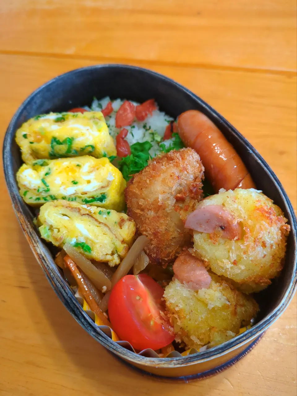 魚肉ソーセージ入りのコロッケ弁当|さやかさん