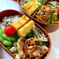 焼肉のタレ炒めとポン酢副菜のお弁当| リラさん
