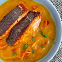 Curry pumpkin soup, pan fried trout | 12Dragonさん