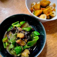 なすとピーマンの甘味噌炒め＆かぼちゃの煮物|ふうりんさん