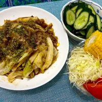 焼きそば定食|単身赴任のっちさん