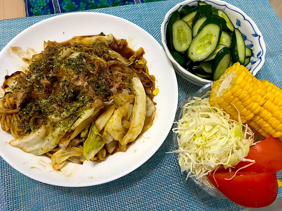 焼きそば定食|単身赴任のっちさん