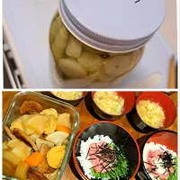ネマガリダケの竹の子汁　まぐろ丼　大根煮物|m aさん