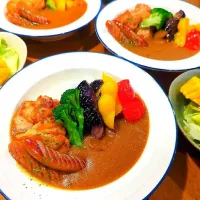 野菜チキンカレー🍛で晩ごはん|さらママさん