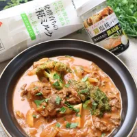米糀ミルクで牛肉とブロッコリーのトマトクリーム煮🍅|めいめいさん