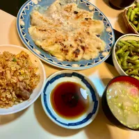 餃子と半チャーハンと枝豆で晩ごはん|Takeshi  Nagakiさん