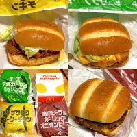 肉厚ビーフガーリックオニオンビーフ🍔　旨辛ザクザクジューシーチキン🍔　チーズアボカドマヨシュリンプ🍔🥑|るみおんさん