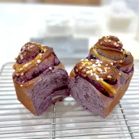 ブルーベリーチーズ食パン🍞|🍊🍒ユッキー🎂🍞🍲さん