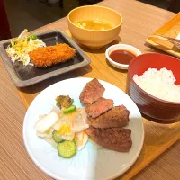 Beef and deep fried creamy crabmeat set|skyblueさん