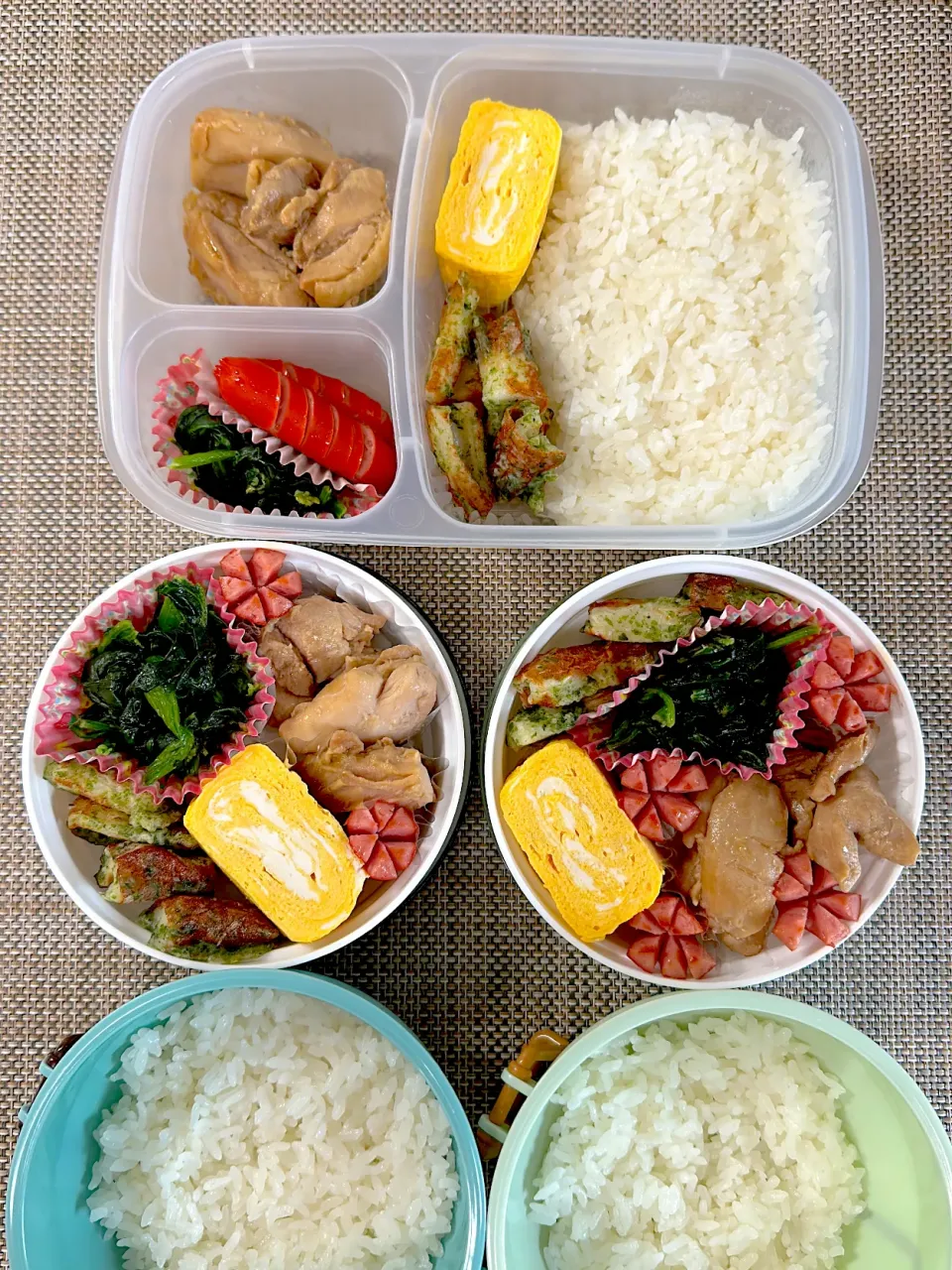 鶏の照り焼き弁当。旦那さん、娘弁当。|ゆーこ。さん