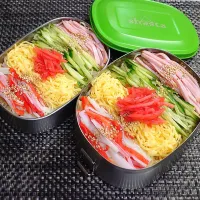 母とムスコのラブラブおソロ♪冷やし中華はじめました弁当