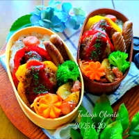 パプリカ肉詰め弁当✨|さらママさん