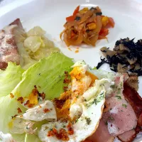 豚バラ肉と野菜のケチャップ煮朝ご飯|🐧ペンギン2さん