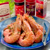 赤海老の旨辛酒蒸し🦐