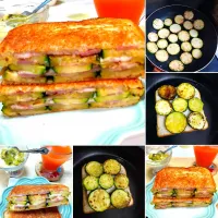 ズッキーニベーコンチーズのバジルソースホットサンド|うたかた。さん