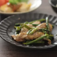 セセリとアスパラの照り焼き|ちいさなしあわせキッチンさん