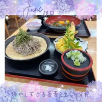 冷やし天ざる蕎麦&生しらす丼|いのっちさん
