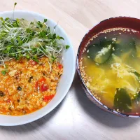 2025 0616　ガパオライス　卵わかめスープ|いもこ。さん