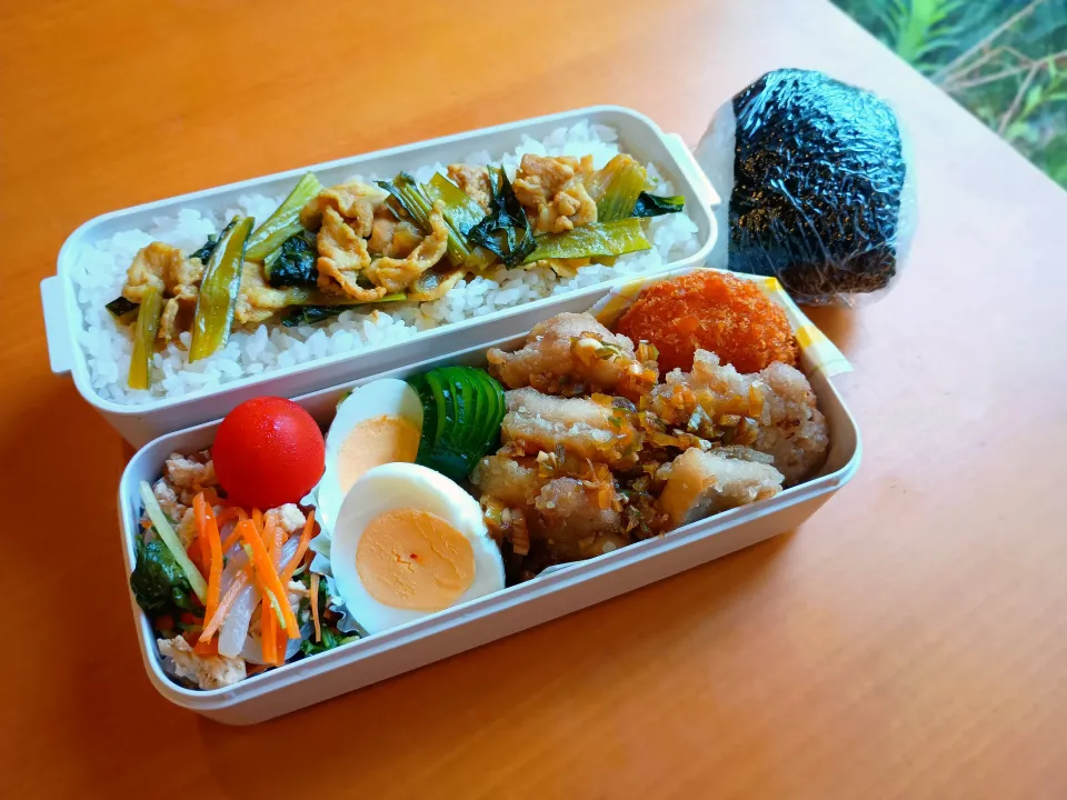 次男弁当&おにぎり|tamagomagomagoさん