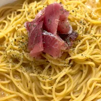 アヒージョ最後は仕上げパスタ|まめすけ⭐︎さん