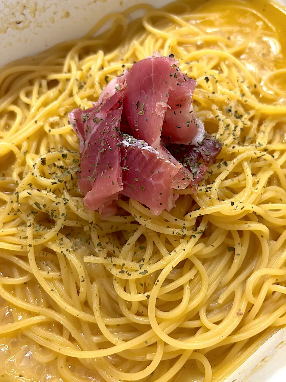 アヒージョ最後は仕上げパスタ|まめすけ⭐︎さん