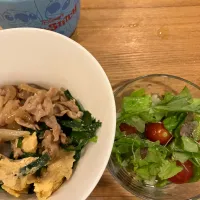ニラ玉、生姜焼き丼|なつこいっきママさん