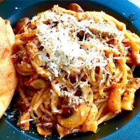 ブラウンマッシュルームのトマトパスタ