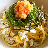 ランチは明太子としらすのパスタ|KANAさん