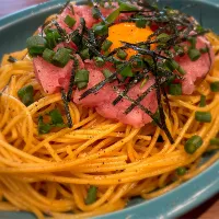 和風ネギトロパスタ| へろへろさん