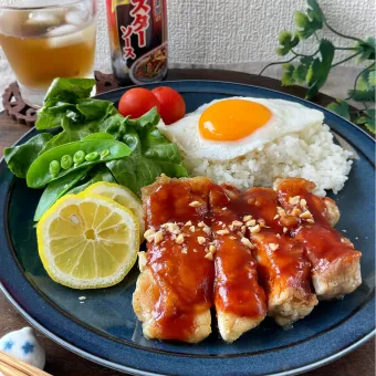 Snapdishの人気料理写真:鶏の甘酢タレ☆ワンプレート