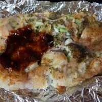 ブロッコリーとご飯のお好み焼き|そらまめさん