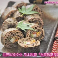 掲載レシピからご紹介　世界の食文化 日本料理『自家製蕎麦寿司』【公式】料理研究家 指宿さゆり|【公式】料理研究家　指宿さゆり≫ｽﾀｼﾞｵ（ｽﾀｯﾌ運営）さん