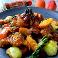 【ユウキ食品さん💗おいしい世界ごはん】蠔油牛肉(ハォユーニューロー)
～牛肉のオイスターソース炒め～を豚バラブロックで♡