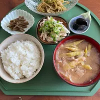 根曲り竹の味噌汁定食|さあママさん