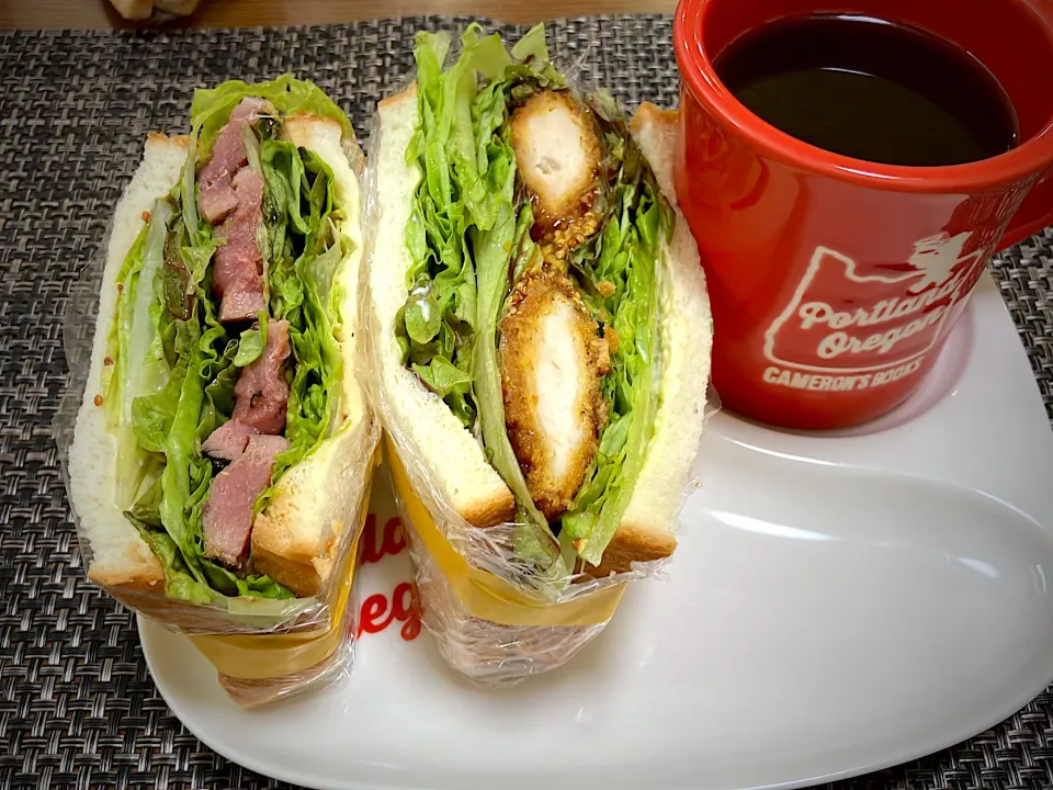 かも肉ローストサンド&ササミカツサンド|サンドウィッチ伯爵さん