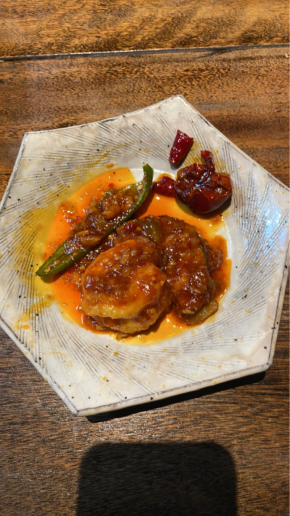 賀茂茄子　万願寺とうがらしの四川チリソース|ぽんぽこまめだ。さん