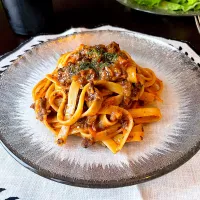 和牛の手切りミンチを使った本格ボロネーゼ| 楓さん