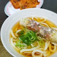 揚げないちくわ天うどんとチヂミ|ぱんだのままんさん