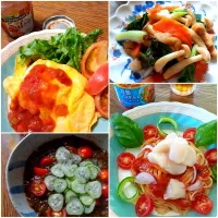 サルサソースでオムライス&冷製カッペリーニ