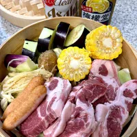 蒸籠蒸しで飲む🍺|えみちさん