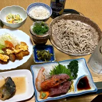 今日は出張 宿の夕食 1500円 蕎麦屋さんもしてる宿なので 手打ち茹でたてのもりそば付き  宿泊代は3500円😁😁 居心地良くて常宿で|🐈⸒⸒⸒⸒つるのダンス🐈🐾さん