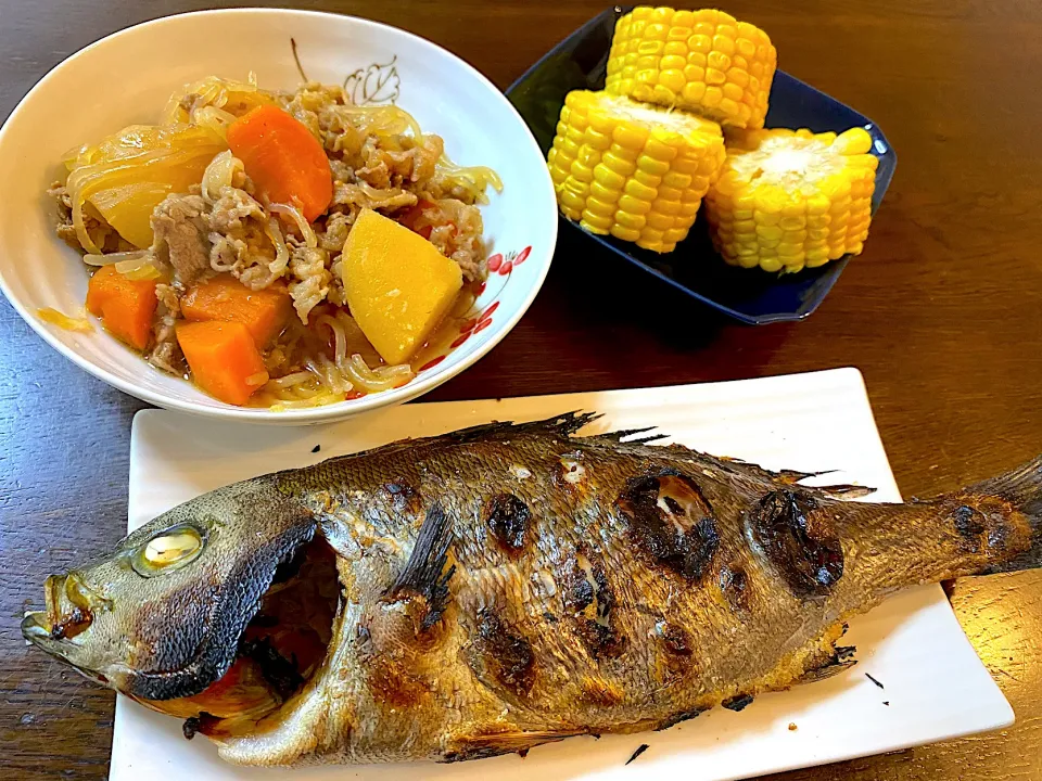 イサキの塩焼き&肉じゃが|単身赴任のっちさん