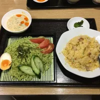 ・つけ冷やし坦々麺Aセット(1080円):つけ冷やし坦々麺、炒飯、香の物
・つけ冷やし坦々麺Bセット(同上):つけ冷やし坦々麺、ご飯、焼き餃子(夕飯)|enarinさん