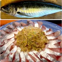 息子が釣ってきたギガアジのお造り|Hiro Yanさん