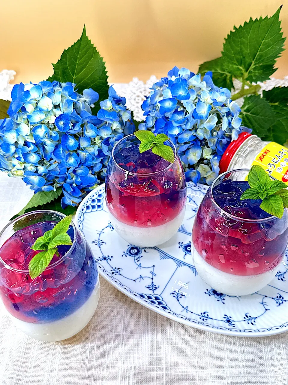 杏仁豆腐&紫陽花ゼリー  🇨🇳|鬼百合さん
